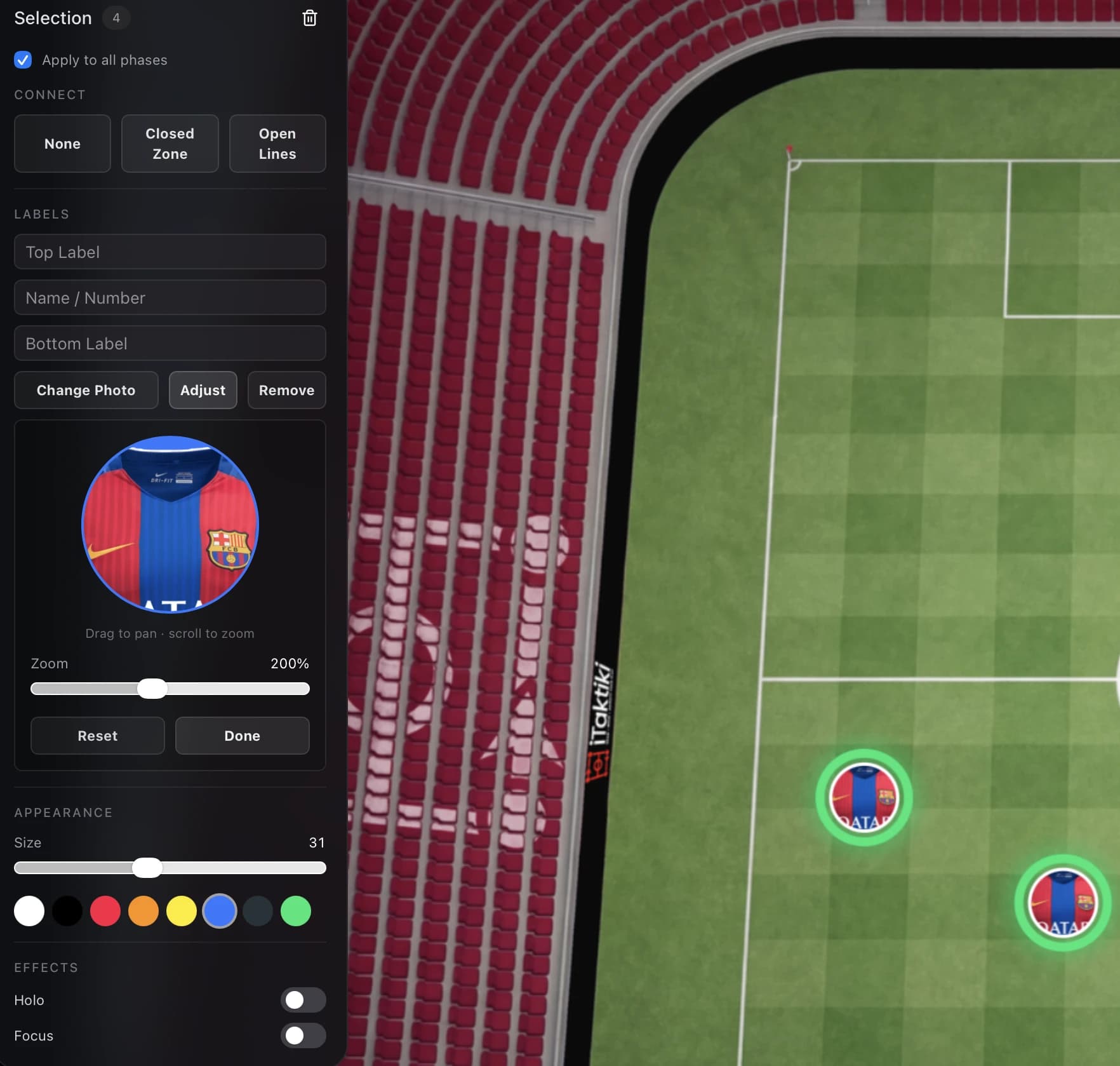 Connect players into a zone or lines